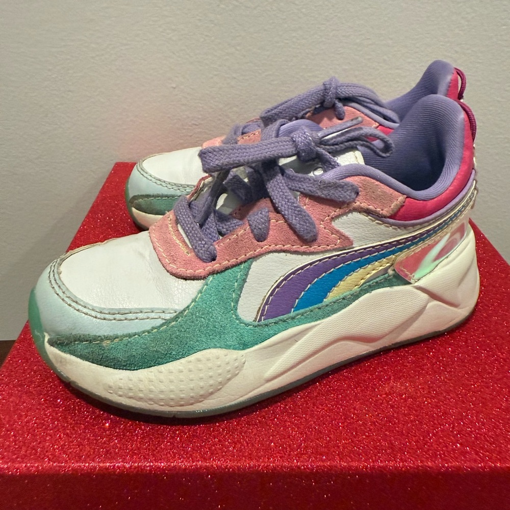 Puma Gabby doll house girls Colorful Sneakers with Green and Purple Accents 13